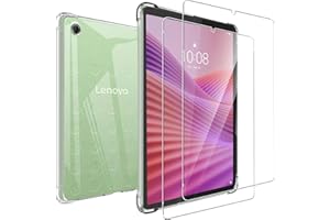 MEMELOKA Custodia per Lenovo Tab One 2025 8.7 Pollici + 2 Pezzi Vetro Temperato, Cover Protezione in TPU Morbido Ultra-Sottile con Airbag in Silicone Rinforzato