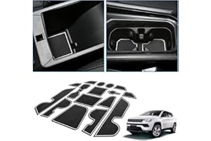 BIXUAN compatibile con Jeep Compass 2021-2023 Tappetino in Gomma Tappetini Antiscivolo per Portabicchieri Plancia di comando Auto Decorazione d'interni