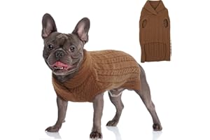 Hjumarayan Sweter dla psa - dzianinowe swetry dla psa, golf, swetry dla psów, małe, średnie rozmiary, ubrania dla małych psów, szczeniaka, sweter dla szczeniaka, Yorkshire Jack Russell, chihuahua,