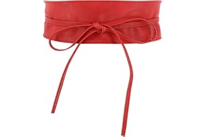 FASHIONGEN - Cinturón de Mujer Obi Ancha de Cuero sintética, para Vestido, MICA