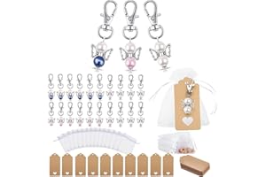 starfa lab Gastgeschenke Taufe Engel Anhänger Gastgeschenke Hochzeit Schutzengel Anhänger mit Organza Beutel und Kraftpapier Anhänger für Gast Babyparty Hochzeits Geschenk Party Mitbringsel 20 Stück