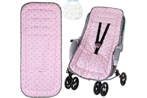 AOGOE Universelle Kinderwagenmatratze, Beidseitig Sitzauflage Weiche Kinderwageneinlage für alle Jahreszeiten, 9 Löcher Bollerwagenmatte kompatibel mit den Meisten Kinderwagen