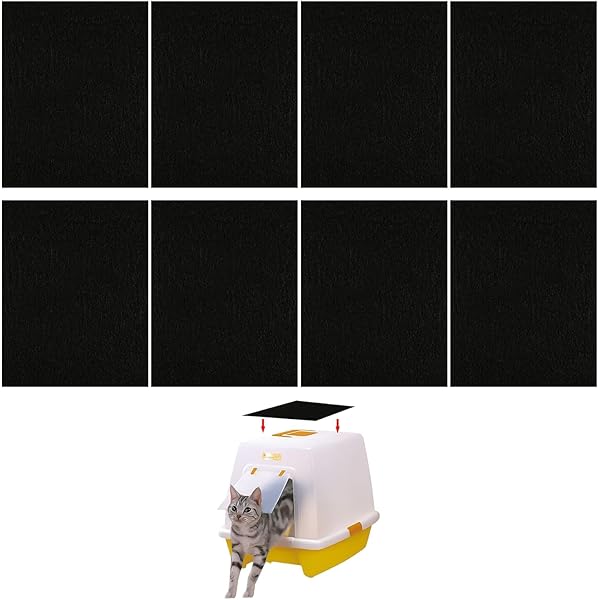 4 Filtri Carbone Attivo Per Lettiera Gatti - Antiodore Rettangolari - Foto 2