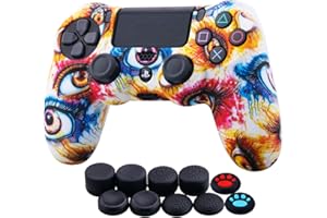 YoRHa Water Transfer Printing (Occhi) Custodia in Silicone Cover per PS4/Slim/Pro Dualshock 4 Controller x 1 con Manopole Thumb Grips x 10