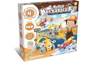 Science4you Primer Kit Construccion - Laboratorio de Mecanica para Niños 4 Años con 4 Construcciones para Niñas, +100 Piezas de Construccion, Juegos, Juguetes y Regalos para Niños y Niñas 3 4 5+ Años