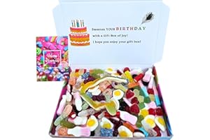 SKVDNTRADE8 Happy Birthday Pick & Mix Sweets Gift Box | 12 Assorted Pick n Mix, Retro Sweets with Birthday Card | Gift for Men, Women, and Kids | Letterbox friendly pick and mix Sweet Treat