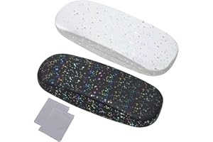 aurorayer 2 Stück Brillenetui Hardcase Damen,Glitter Tragbar Brillenbox Brillentasche mit Putztuch für Brillenaufbewahrung,Not Suitable for Sunglasses