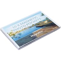Pack Of 10 Magnetic Photo Fridge Frame Pockets Silver 4x6