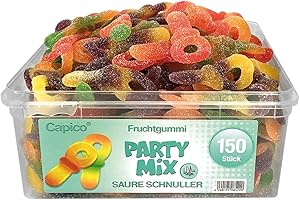 ‎CAPICO CAPICO Fruchtige Schnuller Sauer gezuckert weiches Halal Fruchtgummi Party Mix Dose 1.2 kg