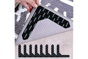 Frundoo 8 Pezzi Antiscivolo per Tappeti, Ferma Tappeto Antiscivolo, Antiscivolo Tappeto per Moquette lavabile e Riutilizzabile, Mantiene gli Angoli Piatti Sottotappeto Antiscivolo
