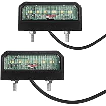 Lot 2 Feux De Contour LED 12-24V 65x65mm Avec Support Et Réflecteur - Blanc - Remorque Camion Caravane