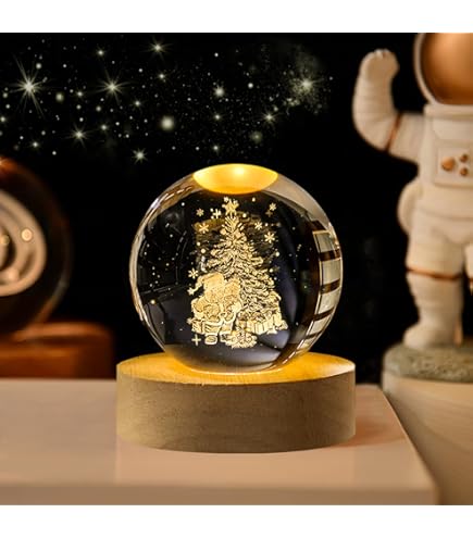 Boule à Neige Lumineuse Renne – Éclairage LED Blanc Chaud – Dimensions 8x6x9,6 Cm – Décoration De Noël Orange Pailletée