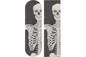 Mnsruu Human Skeleton Posing Isolated Skateboard Grip Tape Sheet Scooter Deck Sand Paper 9" x 33"