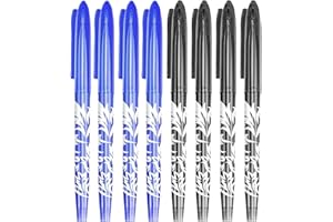 GENERIC 8pcs Erasable Pens - Black & Blue Friction Pens with 0.7mm Point, Rubber Eraser End for Kids & Adults School & Work Use