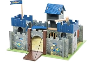 PAPO Le Toy Van - Castles Collection Wooden Toy Educational Excalibur Knights Castle , Kids Wooden Castle Playset Model Castle