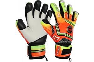 GK Saver Football Goalkeeper Gloves – Kids & Youth Soccer Goalie Gloves with Anti-Slip Latex Palm & Removable Finger Save Protection Sizes 6-11