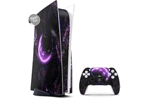 Skins4u Skin Design kompatibel mit Playstation 5 Disk Edition Vinyl Aufkleber Sticker Folie Gaming Case PS5 Cover Konsole Controller Purple Space