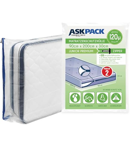 2 Housses De Protection En Plastique Pour Matelas - 120x240x35cm - Étanche, Anti-poussière - Pour Déménagement Et Stockage