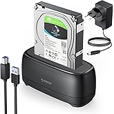 ORICO 3,5 Zoll Festplatten Docking Station USB 3.0 Festplattengehäuse für SATA 2.5" und 3.5" HDD SSD, Festplatten Lesegerät U
