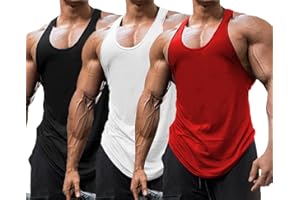 Babioboa Herren Tanktop 3er Pack Gym Muskelshirt Workout Tankshirt Fitness Ärmellos Funktionsshirt Stringer Achselshirt