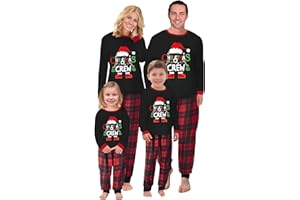 BTONGE Pijamas Navidad Familia, Conjunto de Pijamas Familiares Navideños, Ropa de Dormir Larga, Mangas de Dormir, Bonito Estampado de Alce, Adecuado para Mujeres, Hombres, Niños y Bebés, Negro