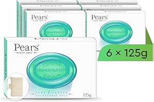 Pears Lemon Soap Bars 125g 6 Pack + 1x Soap Bag