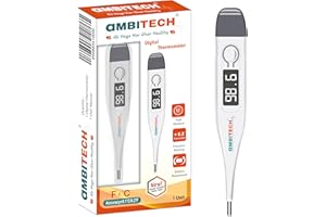 AmbiTech PHX-01 Digital Thermometer with One Touch Operation For Child and Adult Oral or Underarm Use |Made in India|1 Year W