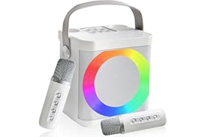 MUMUWIND Karaoke con microfono, karaoke professionale completo portatile, karaoke per bambini e adulti, Altoparlante per karaoke Bluetooth cassa con microfono, Luci a LED, Feste in casa/KTV, All'aperto, Viaggi