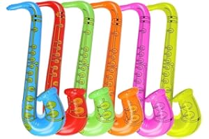 Instruments de Musique gonflables pour Guitare Saxophone Microphone pour Fournitures de fête Ballons Couleur aléatoire (4 Saxophones)