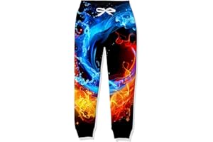 RAISEVERN Kids Tracksuit Bottoms 3D Printed Boys Girls Trousers Funny Joggers Cool Sweatpants, 5-14 Years