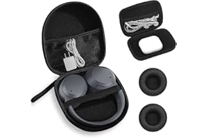 GOTRUST Etui na słuchawki Over Ear, uniwersalny zestaw słuchawkowy z twardą obudową do przechowywania, duży pokrowiec ochronny na słuchawki douszne odporne na uderzenia z 2 wkładkami na słuchawki 50