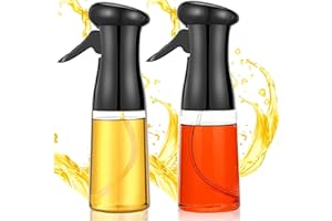RETOTENG 2 PACK Oil Sprayer for Cooking, 6.8 Oz/200 ML Olive Oil Dispenser Mister Bottle, Refillable Kitchen Vinegar Spritzer Plastic Sprayer for Air Fryer BBQ Salad Baking Roasting Grilling