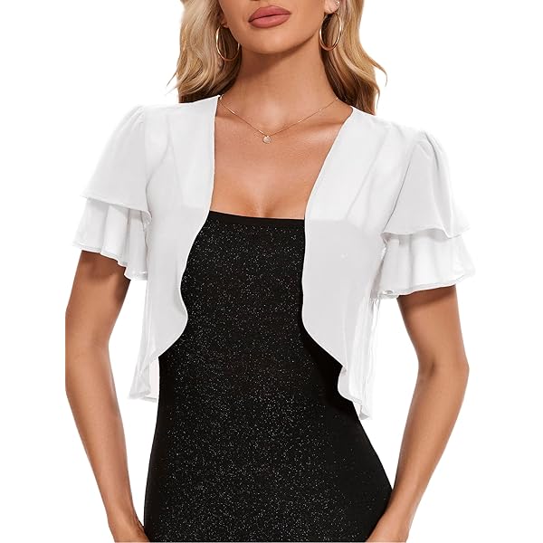 Totatuit Women's Short Sleeve Shrugs For Dresses Summer Open