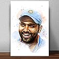 Good Hope Rohit Sharma Hitman Cricket Player Motivational Pop Artwork For wall decoration home bedroom living room Paintings Hostel Boys Ideal For Cricket Fans (Rohit Smudge, 12 x 18 Inch Unframed)