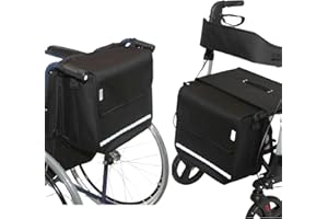 ‎AVES-24 SENIORI Rollator/Rollstuhl Tasche Rollatortasche Rollstuhltasche Universal (2F. Schwarz - Flex)