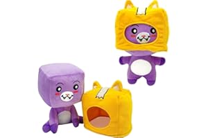 Nhcuijun Lanky Box Plushies With Detachable Head Mask, LankyBox Plushies,Cute Box And Fox Plush Doll, Soft Plush Toy Gifts For Boys, Girls, Kids