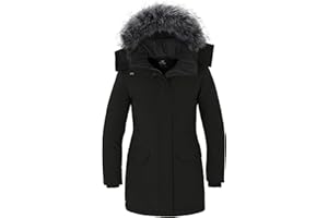 Wantdo Abrigo de Invierno Cálido para Mujer Chaqueta Abrigada a Prueba de Viento para Exteriores Chaqueta Acolchada de Algodón Parka Clásica Larga Gruesa