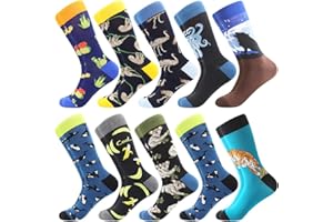 BONANGEL Chaussettes amusantes pour homme, colorées et amusantes à motifs, en coton peigné, chaussettes de bureau, mi-mollet cool, design unique et frappant