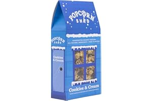 Popcorn Shed Cookies & Cream Gourmet Popcorn (1 x 80g) - White Chocolate Caramel Gourmet Popcorn with Cookie Crumb Pieces, Easy & Low Calorie Snack, Perfect for Parties, Movie Nights & Gifting