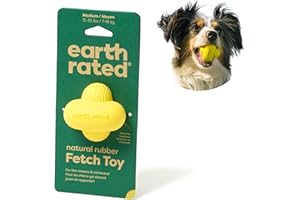 Earth Rated Balle pour Chiens et Chiots, Jouet interactif pour Lancer et rapporter, adapté aux Petites, Moyennes et Grandes Races, Disponible en Plusieurs Tailles, en Caoutchouc Naturel, Moyenne