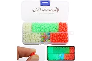 Dovesun Weich Gummi Fischperlen Zubehör für die Fischerei 7 Farben Rund mit Angelkoffer