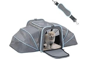 Petsfit – Sac de transport extensible pour petit chien, approuvé par les compagnies aériennes, doux, portable et lavable avec deux extensions pour chatons, chiots, lapins