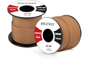 BROTREE Linka nylonowa Paracord z 3 sznurkami, linka spadochronowa, odporna na rozdarcie linka rdzeniowa (standardowa, odblaskowa)