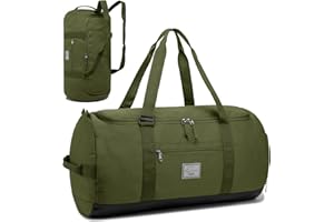 TAIHOYIN Bolsa de viaje de 60 l con compartimento para zapatos, grande, bolsa de deporte, mochila para hombre y mujer, impermeable, para fin de semana, equipaje de mano, verde, (60L) DE, Viajes,
