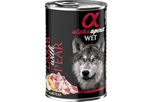 Alpha Spirit - Lata De Cordero Y Pera Para Perros, 1 Lata 400Gr