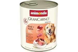 Animonda GranCarno 82741 Mokra Karma z Kurczakiem i Wołowiną dla Dorosłych Psów, 6 x 800 g