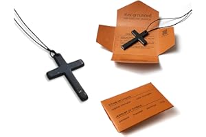 Karelian Heritage Shungite Stone Cross Pendant for Men | Genuine Shungite Cross Pendant Black Jewelry for Men and Women | Defender Shield Shungite Cross Pendant Necklace
