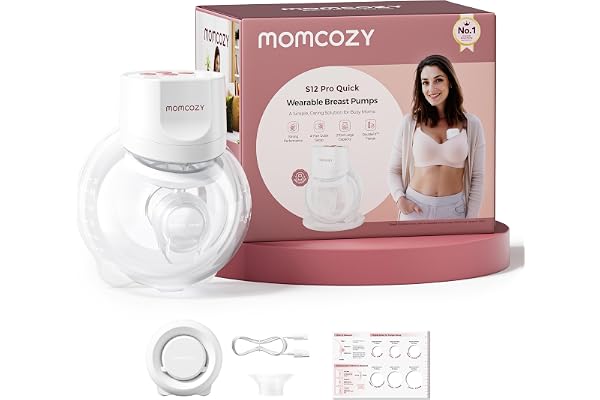 Momcozy S12 Pro Quick Bärbar Bröstpump, 292 mmHg, Snabb Pumpning, 9 Nivåer