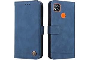 SEAHAI Cuero Funda para Xiaomi Redmi 10A / Redmi 9C NFC Billetera Estuche, Carcasa con Tarjetero/Cierre Magnético/Suporte, Ultradelgado Cartera Flip Cover Case - Azul