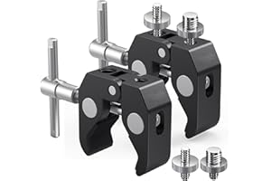 Homeet 2 Stück Super Clamp Stativ Klemme mit 1/4 und 3/8 Gewinde Schraube Adapter, Kamera Halterung Klemme Artikuliert Universal Magic Arm für Kameras, Flash Light, Stativ, LCD/DV Monitor, LED Lights